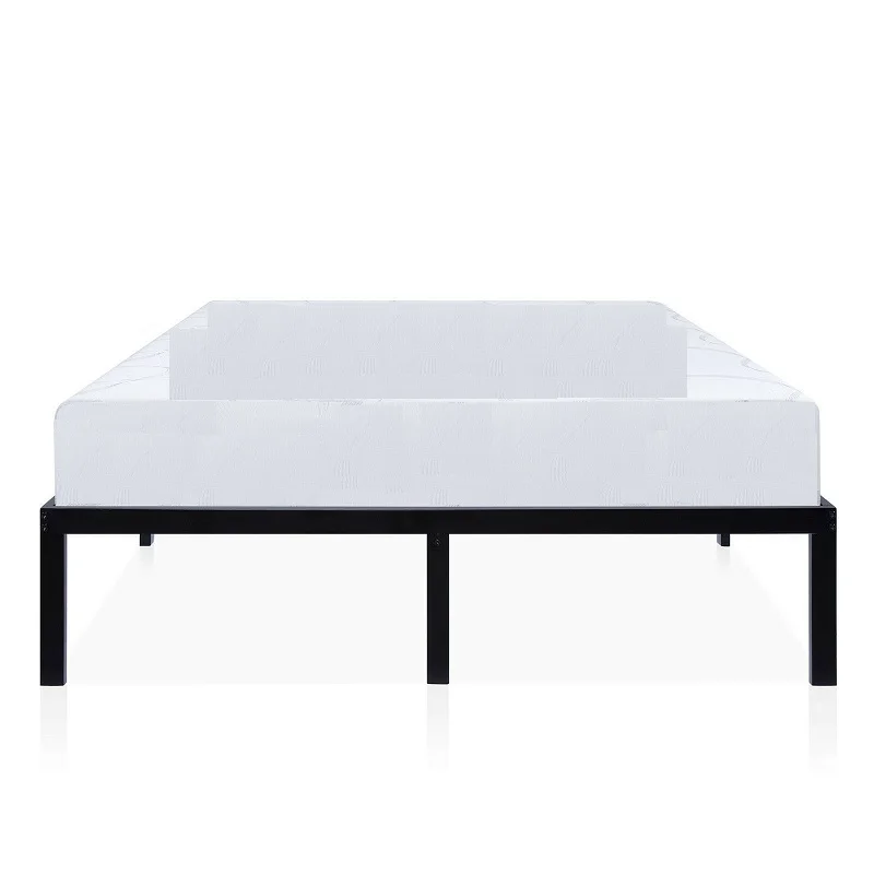 14 inch Tall Metal Platform Bed Frame Steel Slat Twin Full Queen King Size Bed