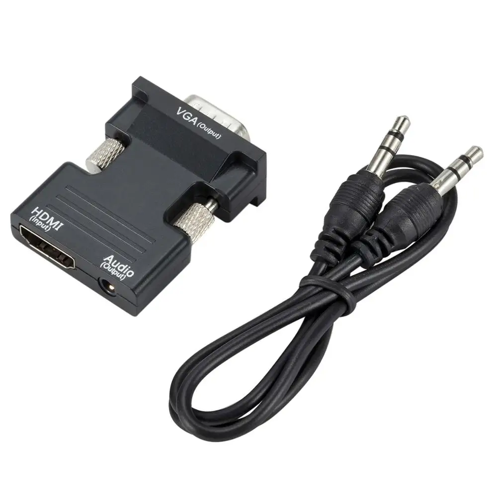  Переходник с HDMI «мама» на VGA «папа» + аудиоадаптер 1080P HDTV преобразователь