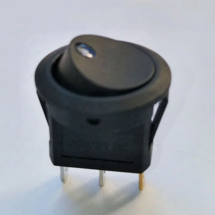 12(4)A~125/250VAC electric instruments round rocker switches with lamp