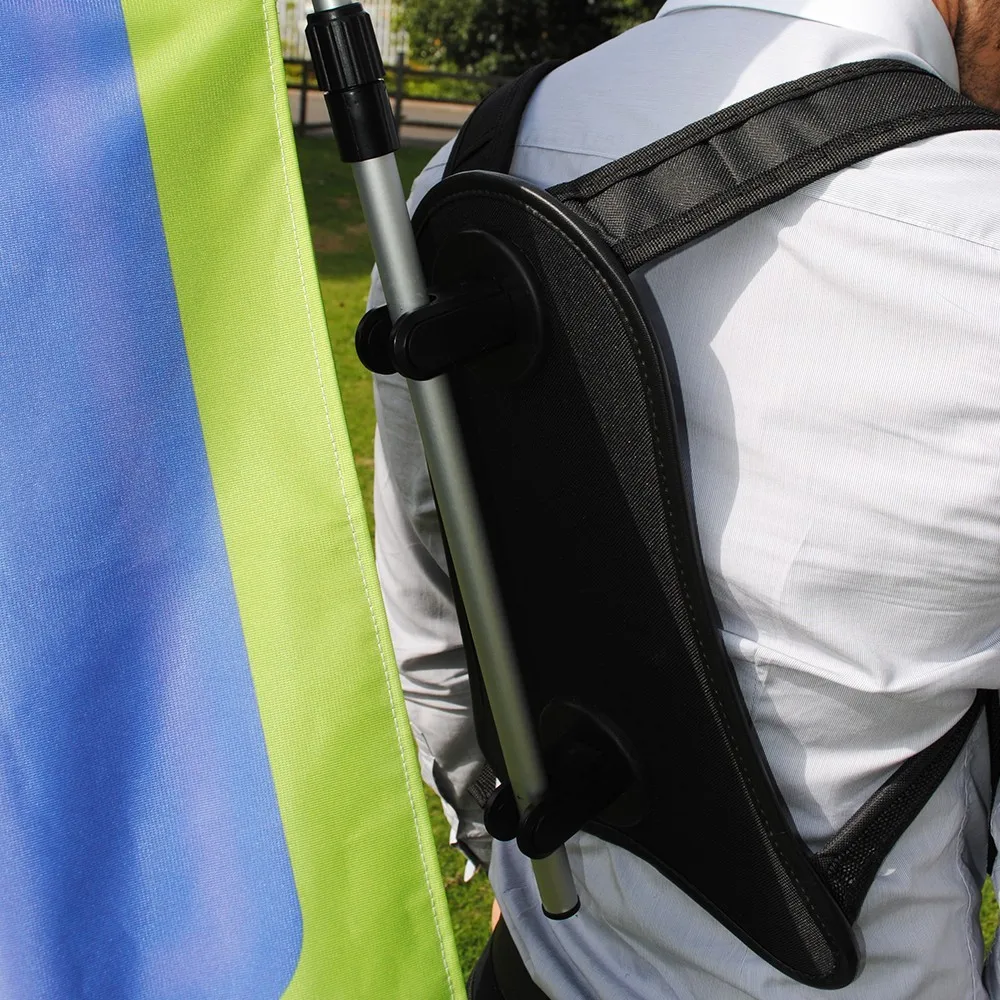 Custom 110g Polyester Full Color Printing Waterproof Single&Double Sides Backpack Flag for Advertising