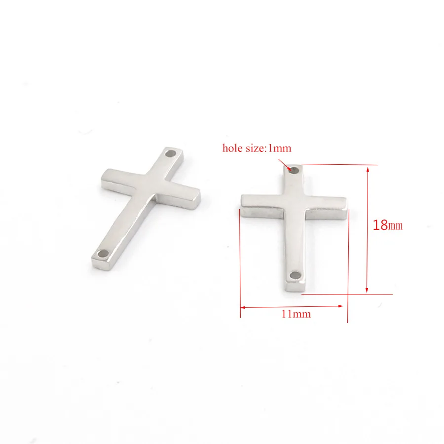 Gold Plated High Polished Stainless Steel  11*18mm Christ Cross Charms for DIY Jewelry Bracelet Making