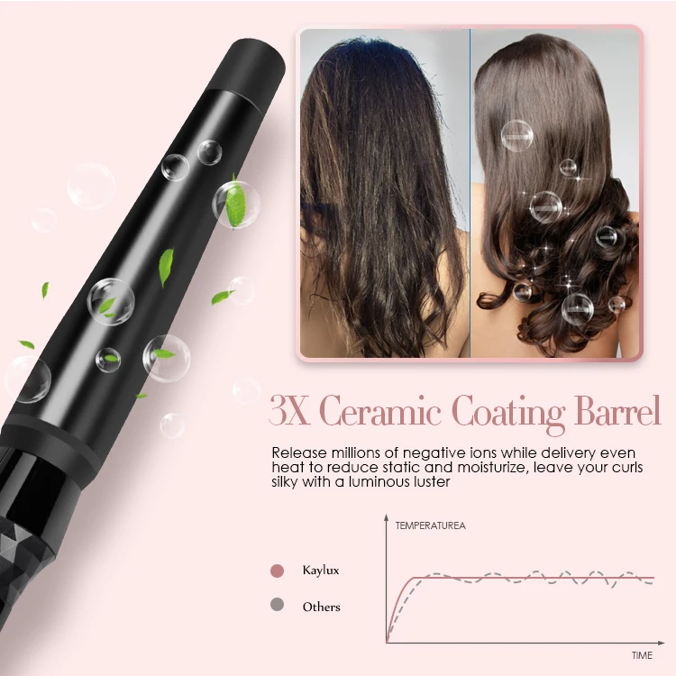 
Super Big Barrel 38mm Hair Curler Professional Tourmaline Ceramic Hair Curling Wand 