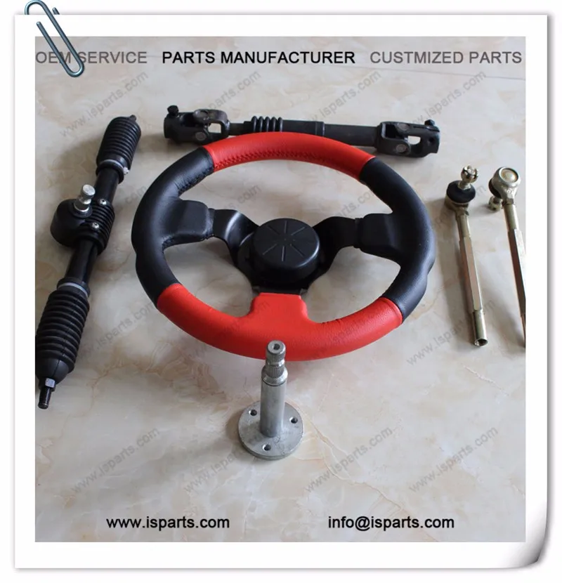 Go Kart 300mm Steering Wheel Kit Tie Rod Rack Adjustable Shaft Package