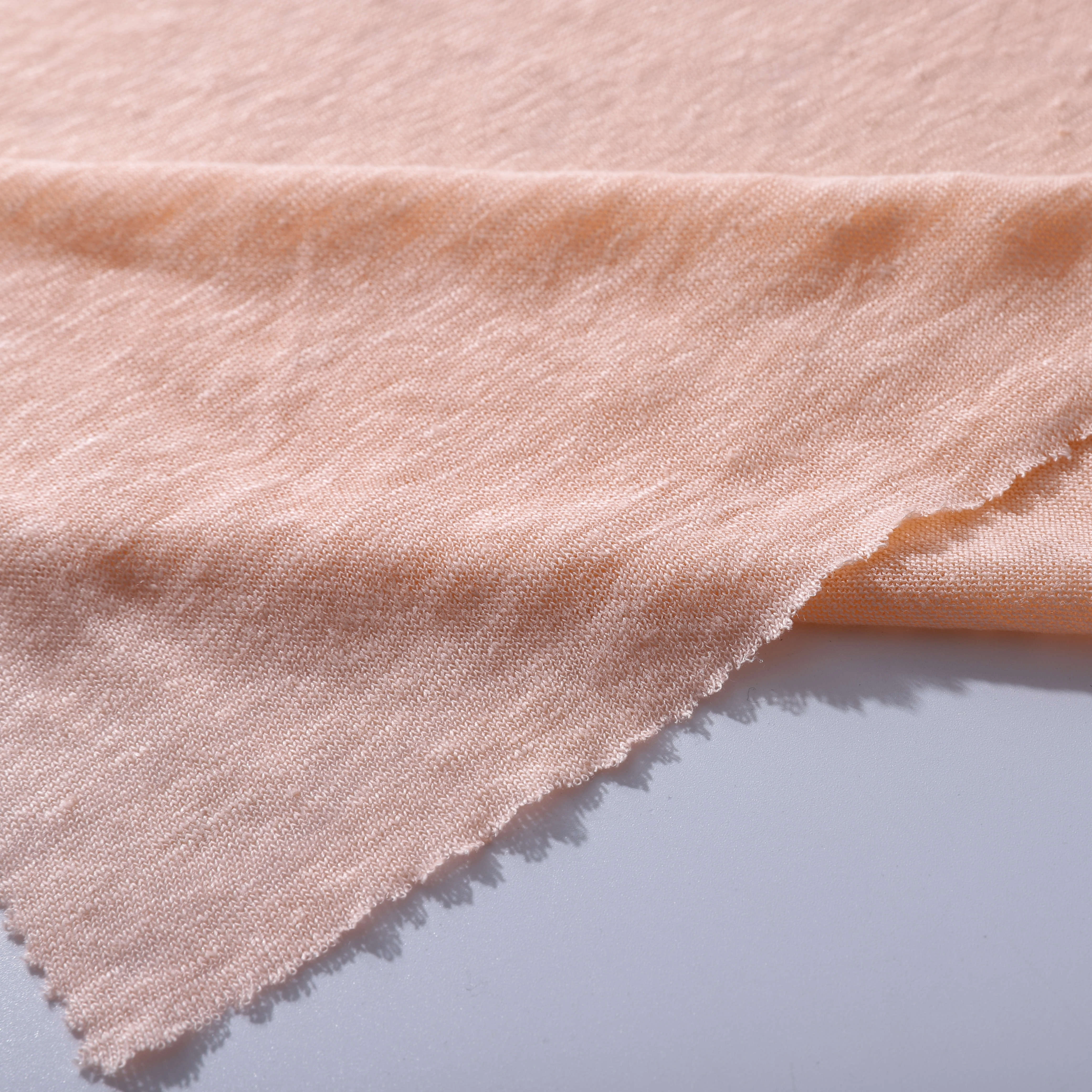 
Free Sample 100% Pure Linen Jersey Knitted Fabric 