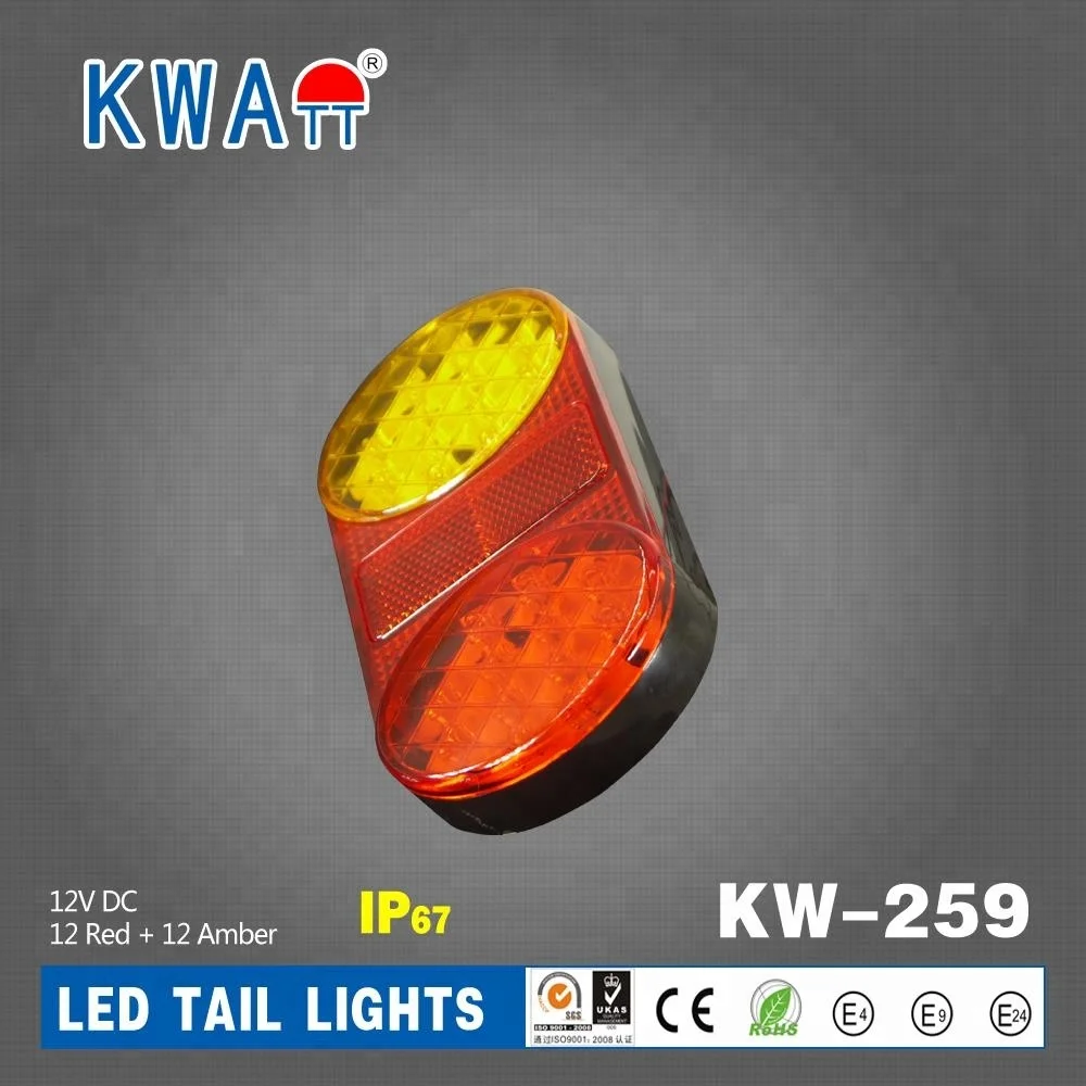 
Factory High Quality 24pcs LEDs12V Oval Vehicle Autostop turn rear TAIL Lights for Truck trailer marine With E-Mark 