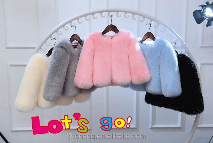 wholesale  custom kids clothing winter faux fur jacket children warm coat Factory price Shenzhen Lily Cheng