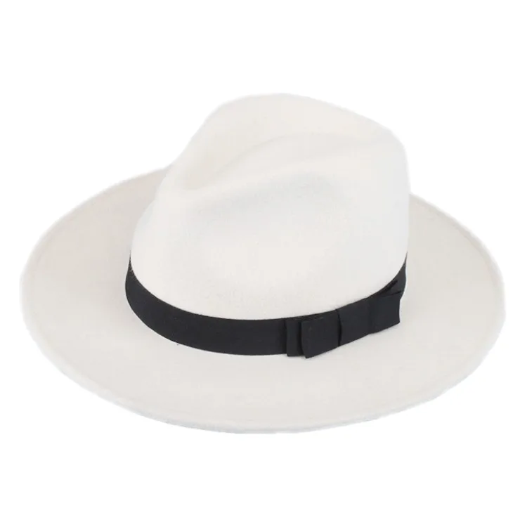 MICHAEL JACKSON MJ wool felt White panama hat Fedora Wool Hat Cap Costume hat white wool