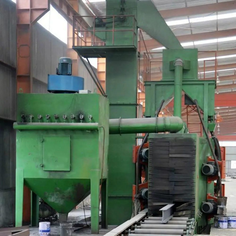 roller conveyor H beams, section and steel profile derust shot blaster