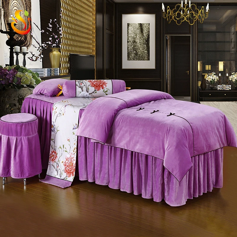 
European high-end beauty bed cover four sets custom simple bedcover 