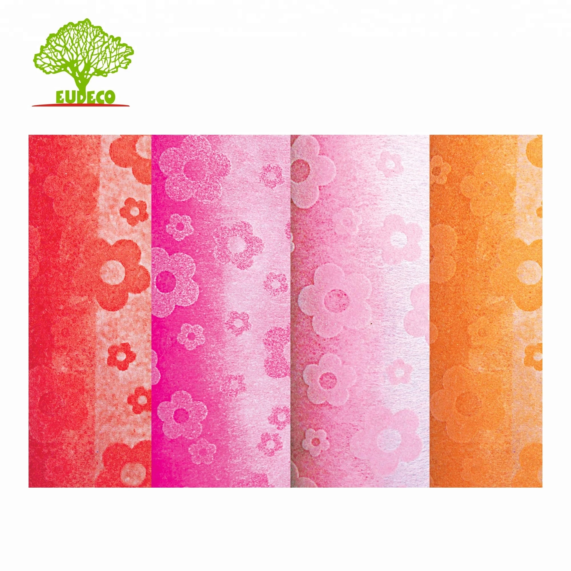 Table Decoration Linen Fabric Flower Printed Organza Fabric Wrap Flower Bouquet Mesh