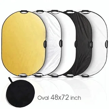 5 in 1 Oval 60X90cm 24inchX36inch Professional Collapsible Multi-Disc Light Reflector with Handles