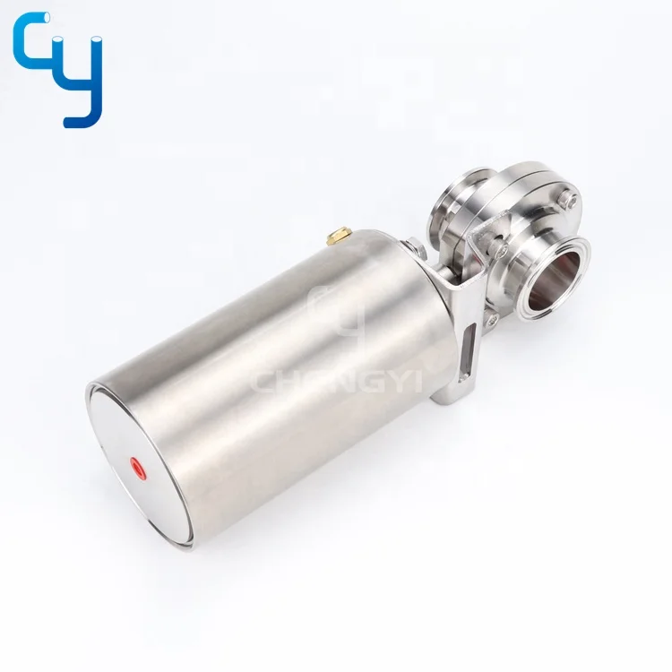 Sanitary stainless steel SS316L SS304 pneumatic butterfly valve