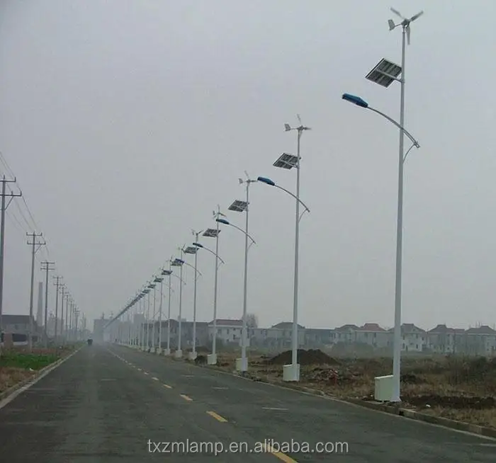 LED Light Wind Solar Hybrid Street Light Solar Outdoor Light 24v35w Solar Panel with Windmill Street Steel DC Aluminum 75 80 TX