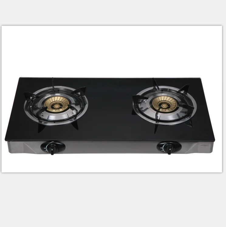 2021 Wholesale Indian Style  2 Burner Tempered Glass Gas Cookers Gas Stove