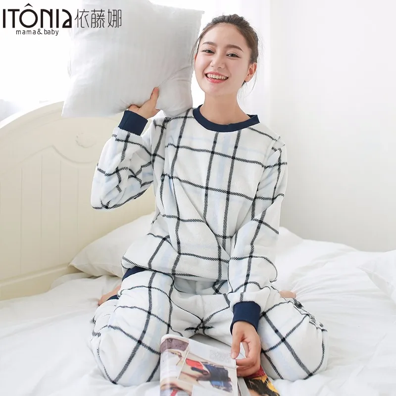 Custom made baby nursing pajamas breastfeeding in flannel