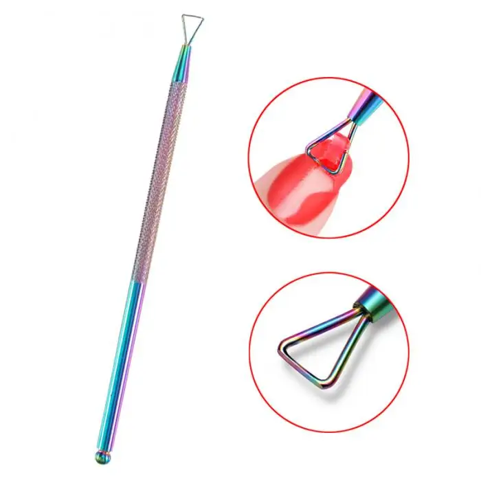 Nail Polish Remover Cuticle Stainless Steel Triangle Cuticle Peeler Scraper Remove Gel Nail Tool