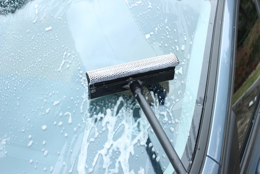 Multi-function Household Long Handle Windshield Glass Wiper Car Cleaning Window Squeegee Sponge Squeegee for Portable Car Wash