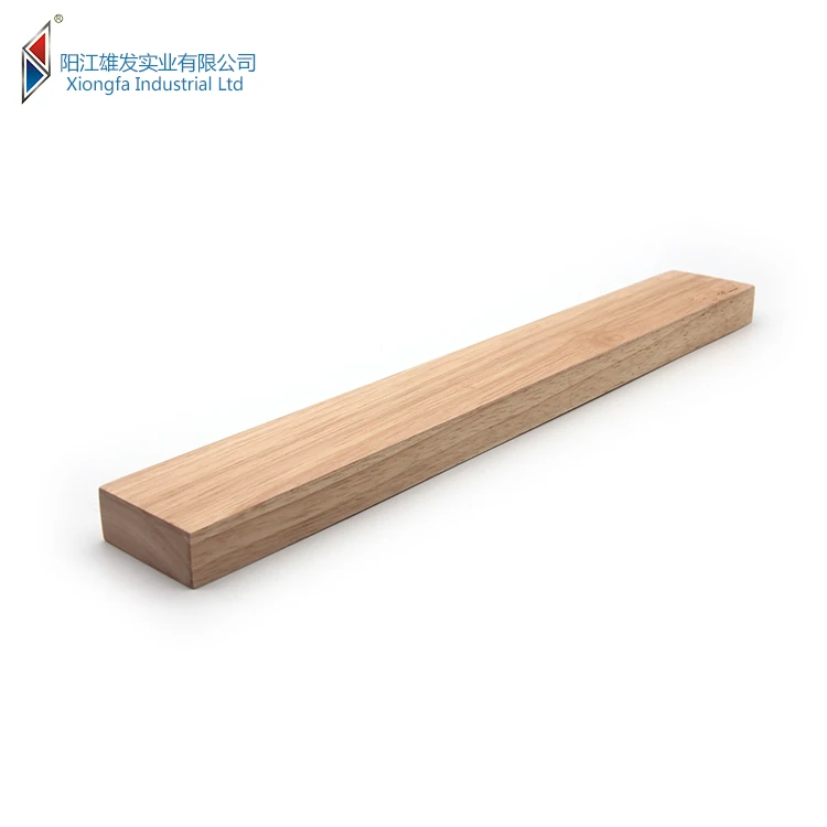 Concise 14 Inch Full Closed Model Rubber Wood Magnetic Knife Block Bamboo Magnetic Knife Holder with Neodymium Magnets