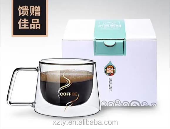 200 мл Изолированная стеклянная чашка в европейском стиле/домашняя кофейная чашка/кружка для завтрака с ручкой