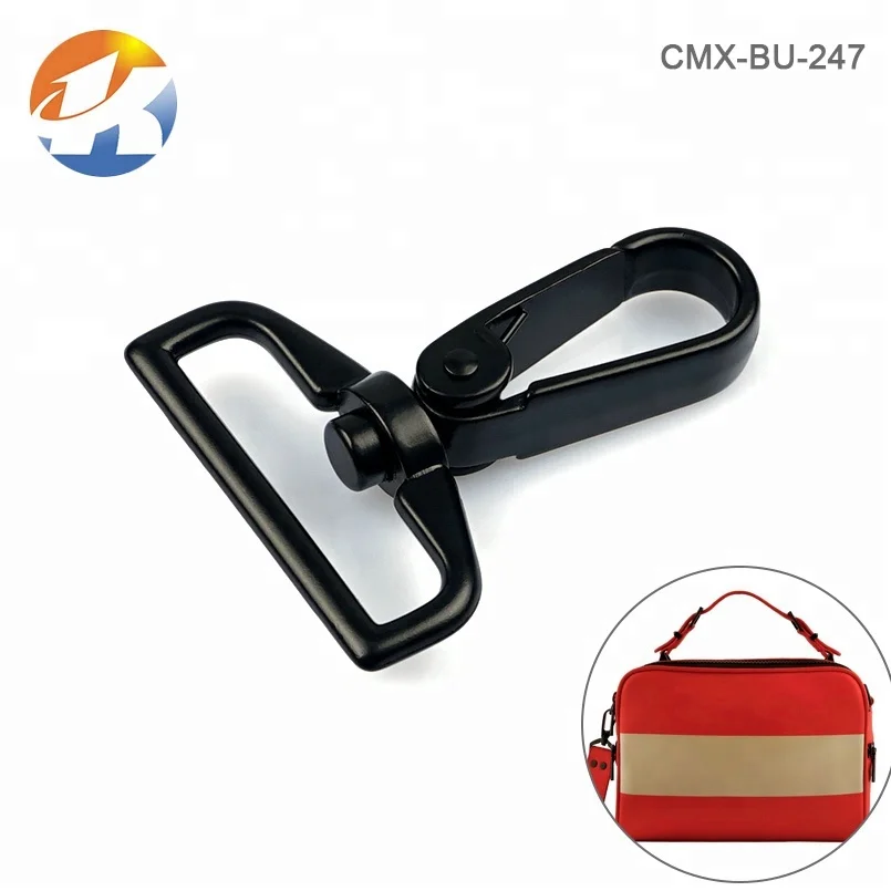 High Quality Bag Accessories Custom Metal Swivel Spring Snap Hook for Handbag, Black Metal Hook Snaps Buckle for Strap Backpack