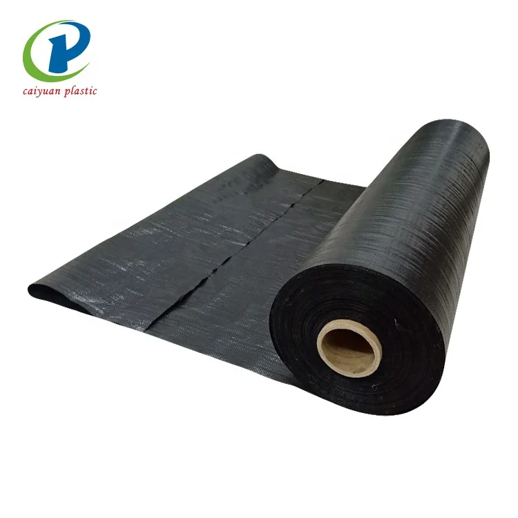 black plastic ground cover weed control mat barrier for greenhouse