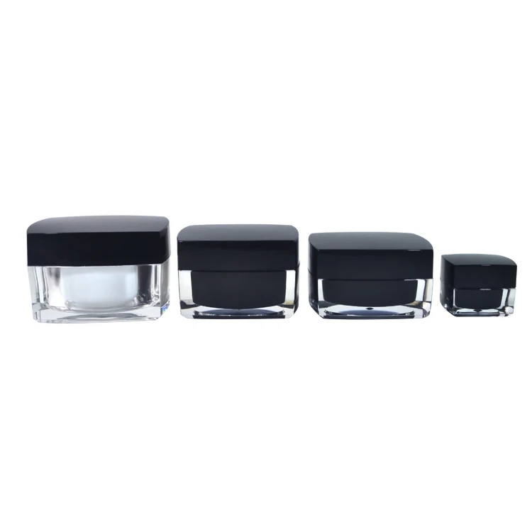 
Cheap and good quality 5g 10g 15g 30g 50g square empty acrylic double wall cosmetic cream jar 