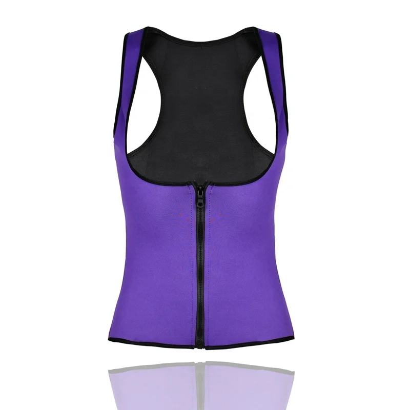 6298 Wholesale women Waist Trainer with personal logo Body Shaper with Zipper for Women Sweat Neoprene Sauna Vest shapewear