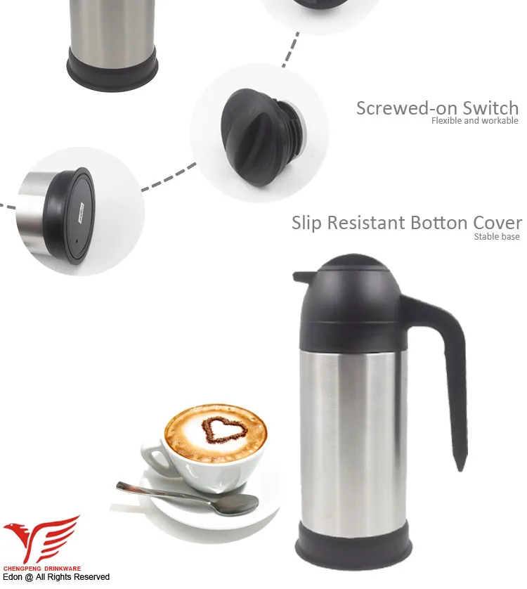 High Quality Insulated Pot 18/8 BPA Free Eco Friendly 1.5 L  Refill Button Vacuum Flask Coffee Pot For Hotel