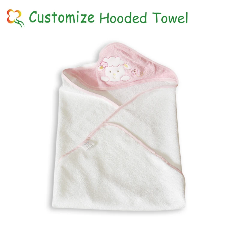Newborn gift poncho towel with wrap custom pattern embroidery 100% Cotton soft Baby Hooded Bath Towel