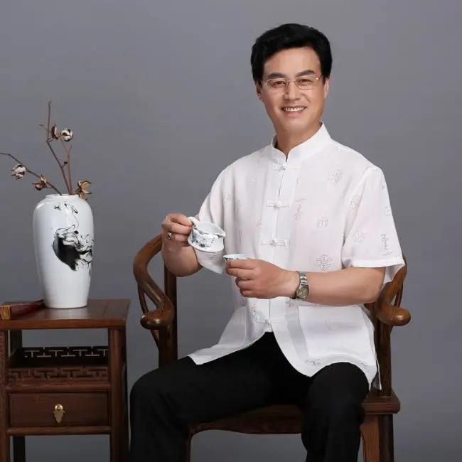 New Style tang suit china embroidery fabric chinese traditional mens clothing gold supplier