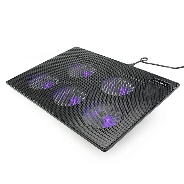 Computer cooling pad laptop fan cooler 5V aluminum rgb laptop cooler stand dual usb 5 fans cooling computer