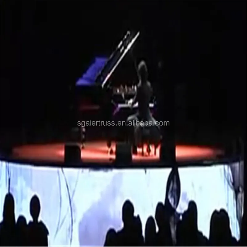 2*1m aluminum X Rotating hydraulic table lift stage scissor stage for car show