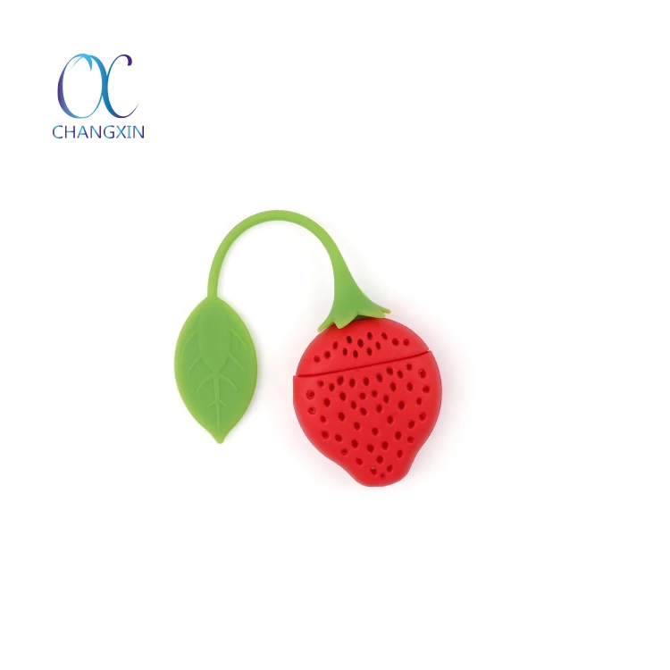 Hot Sale FAD LFGB Standard Strawberry Silicone Tea Steeper Strainer