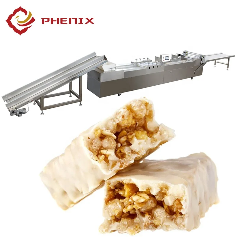 Full automatic peanut brittle cutting machine/chocolate bar productino line/peanut brittle cereal bar forming machine