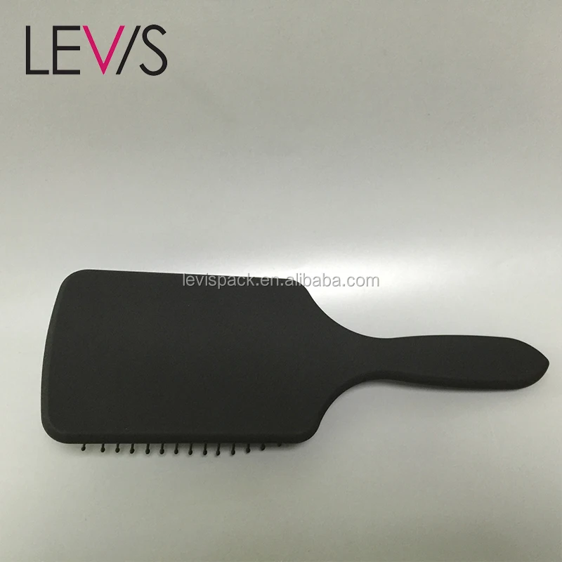 
High class matt black plastic skeleton comb brush with cushion 