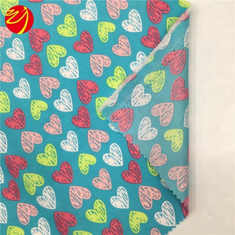 
New Fashion 100% Polyester Brushed Heart Print Peach Skin Microfiber Fabric Wholesale 