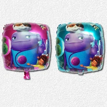 5pcs/lot 18 inch cartoon movie Boov Home Foil balloons square aliens Helium balloon kid’s birthday party decorations toy globos.