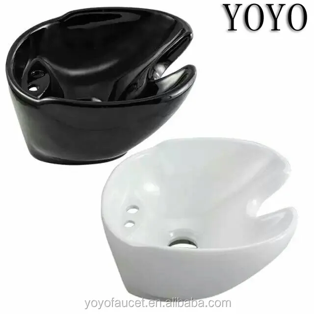 hair salon shampoo ceramic basin with water faucet of salon furniture in china wholesale