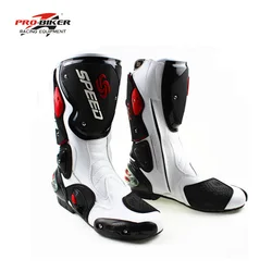 Probiker fiber leather  speed motorcycle boots men and women antiskid motorbike motocross moto botas de moto botas moto
