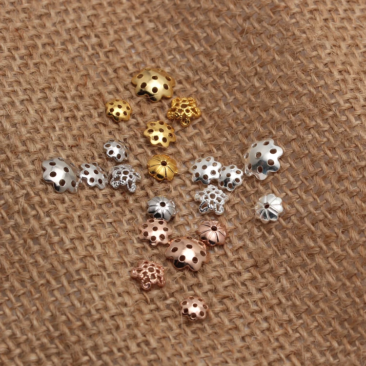 XD P277 Many Colors Charm 925 Sterling Silver Bead Caps 5mm 6mm 8mm