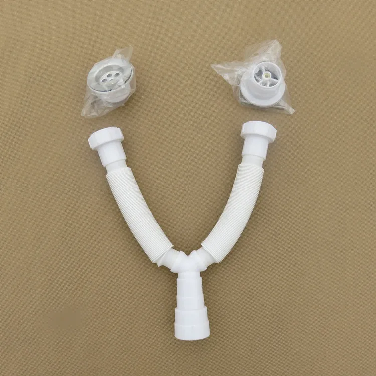 Double plastic drain hose sink waste hose crinkle hose flexible pipe