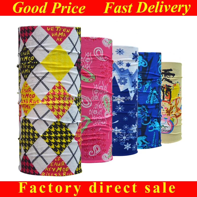 100% polyester sublimation printed cycling bandana custom brand bandana with baby and adult size