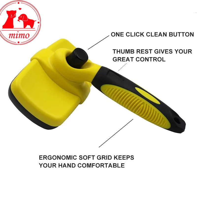 Pet Dog Hair Brush  Grooming Deshedding Dematting Comb Tool Comb Dog Self Cleaning Slicker Brush for Small Large