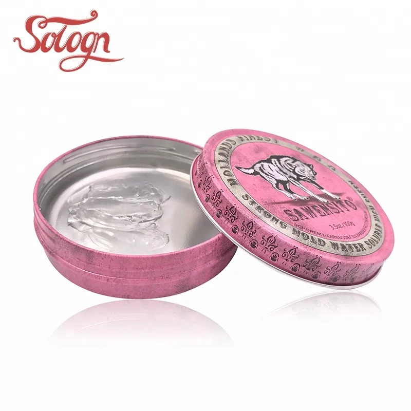 Own brand professional barber or salon strong medium hold shine water based aluminum jar hair pomade paste