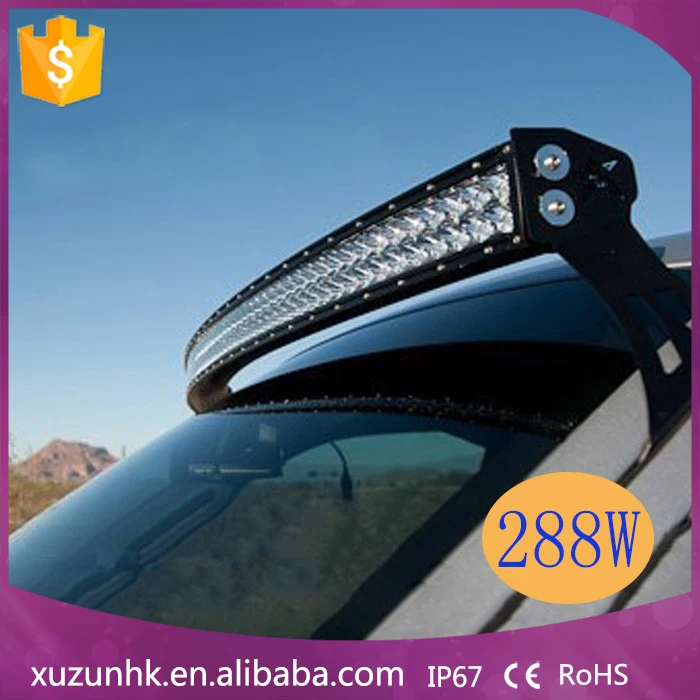 Waterproof spot 50 inch 288w led light bar for offroad vehicle,atvs,truck
