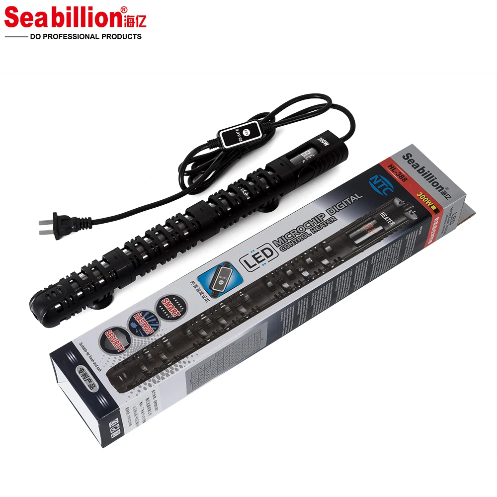 Seabillion Submersible Aquarium Heater Aqua 200W Smart Temperature Thermometer Auto Shut-off Led Showing