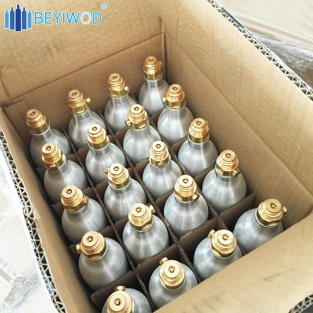 Door to door price 0.6L small co2 gas cylinder co2 bottle aluminum soda cylinder for German market