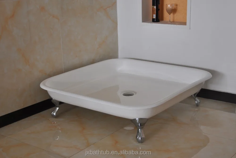 Freestanding Deep Cast Iron Shower Base Made in China Outdoor Shower Tray Clawfoot Shower Pan