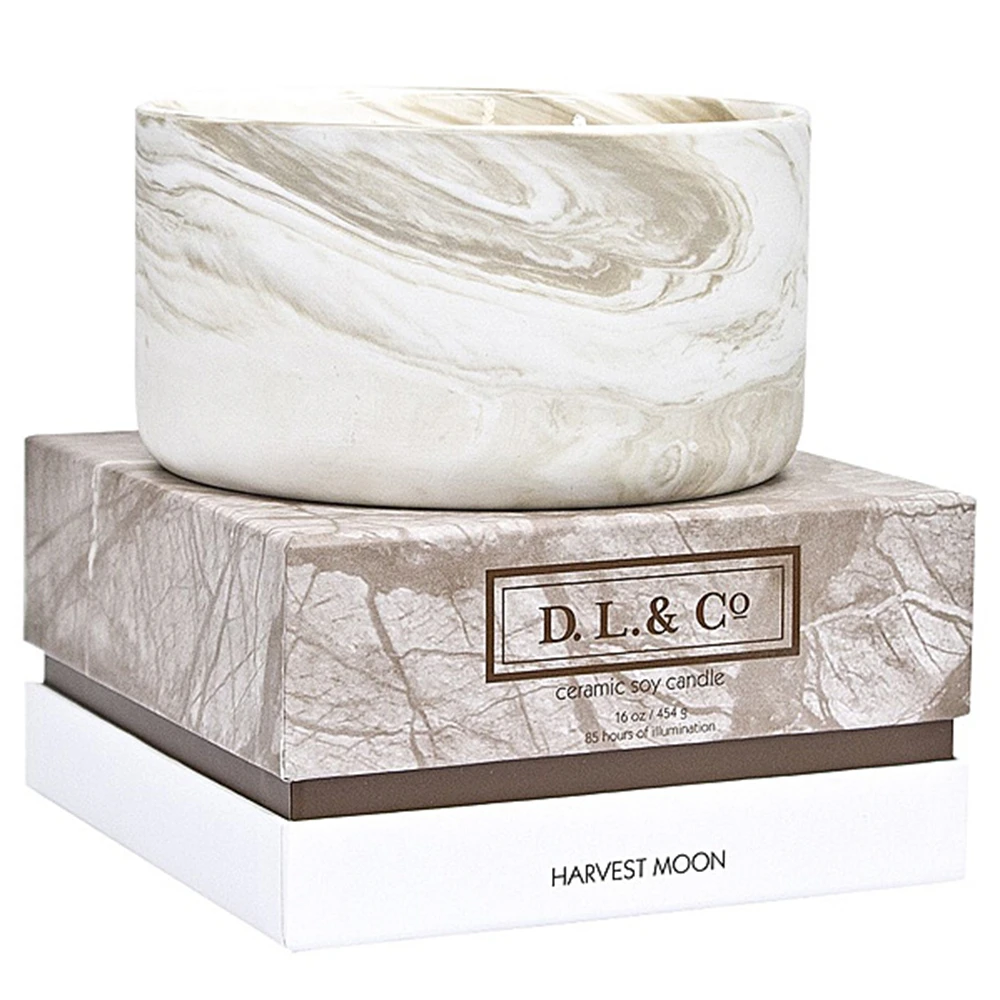 CERAMIC MARBLED JAR CANDLE