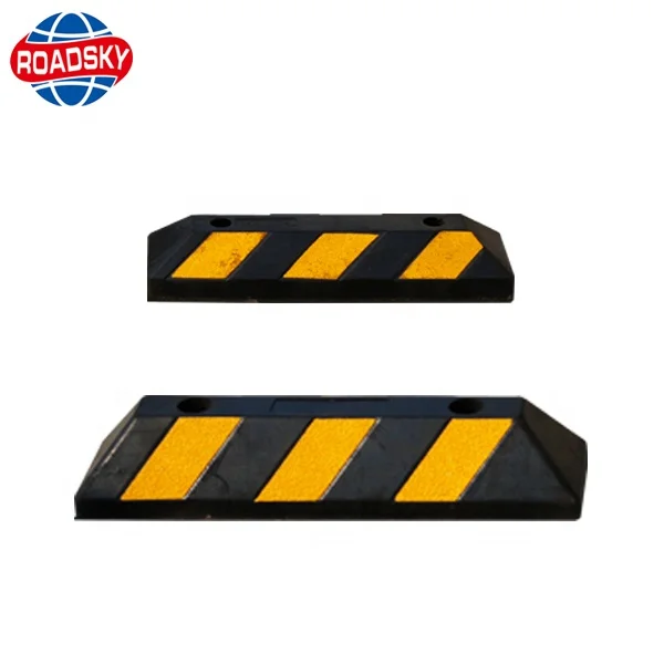 Reflective Tape Garag Rubber Wheel Car Stop Stopper